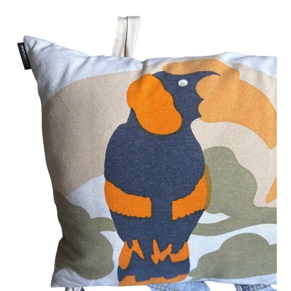 Marimekko Pillow Cover and Pillow 14.5"‎ X 23" Parrot Colorful Cotton Linen Zip - Picture 5 of 8